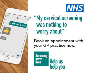 "My cervical screening was nothing to worry about". Book an appointment with your GP practice now